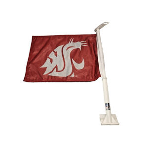 New! Washington State University WSU Cougars Car Window Flag Wazzoo GO Cougs!